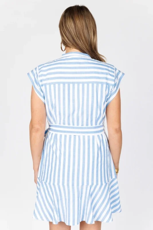 V-neck striped strappy dress