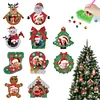 10Pcs Christmas Diamond Painting Photo Frame Hanging Pendant for Xmas Tree