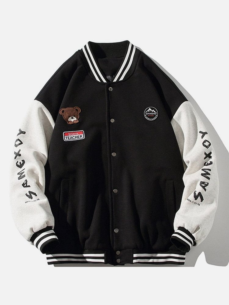 Letter Graffiti Contrast Jacket
