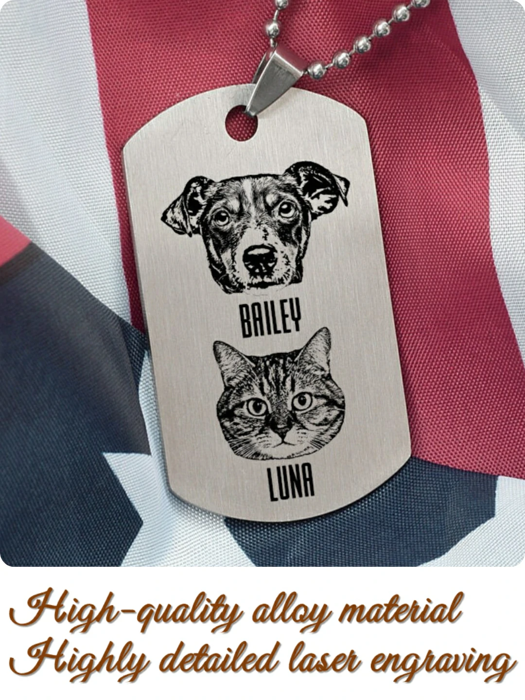 Lookipet High Quality Custom Pet Military ID Tags