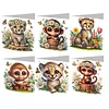 uk.everydayedeals 6Pcs DIY Diamond Painting Greeting Card - Tiger Monkey