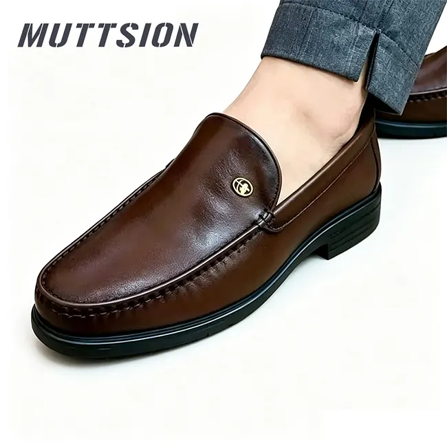 MUTTSION British Cowhide Breathable Perforated Leather Dress