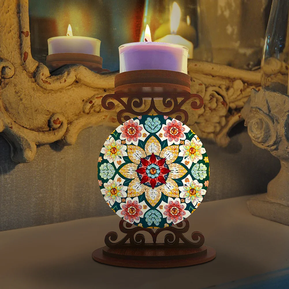 Flower Desktop Diamond Painting Candle Holder Aromatherapy Candle Holder