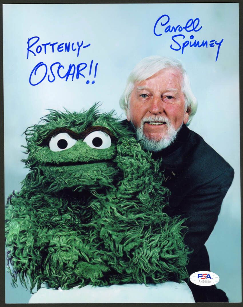 Caroll Spinney SIGNED 8x10 Photo Poster painting Big Bird Oscar the Grouch PSA/DNA AUTOGRAPHED