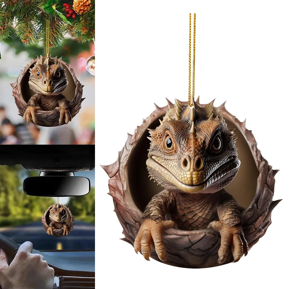 Christmas Dragon Baby Egg Ornaments Acrylic Dragon Egg Pendants for Car Backpack