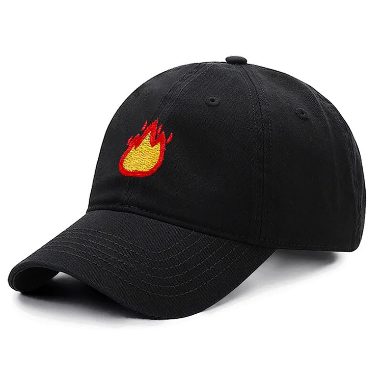 Flame Embroidery Cotton Men Baseball CapWomen Hat Sport Visors Snapback Cap Breathable Outdoor Sun Hat Dropshipping