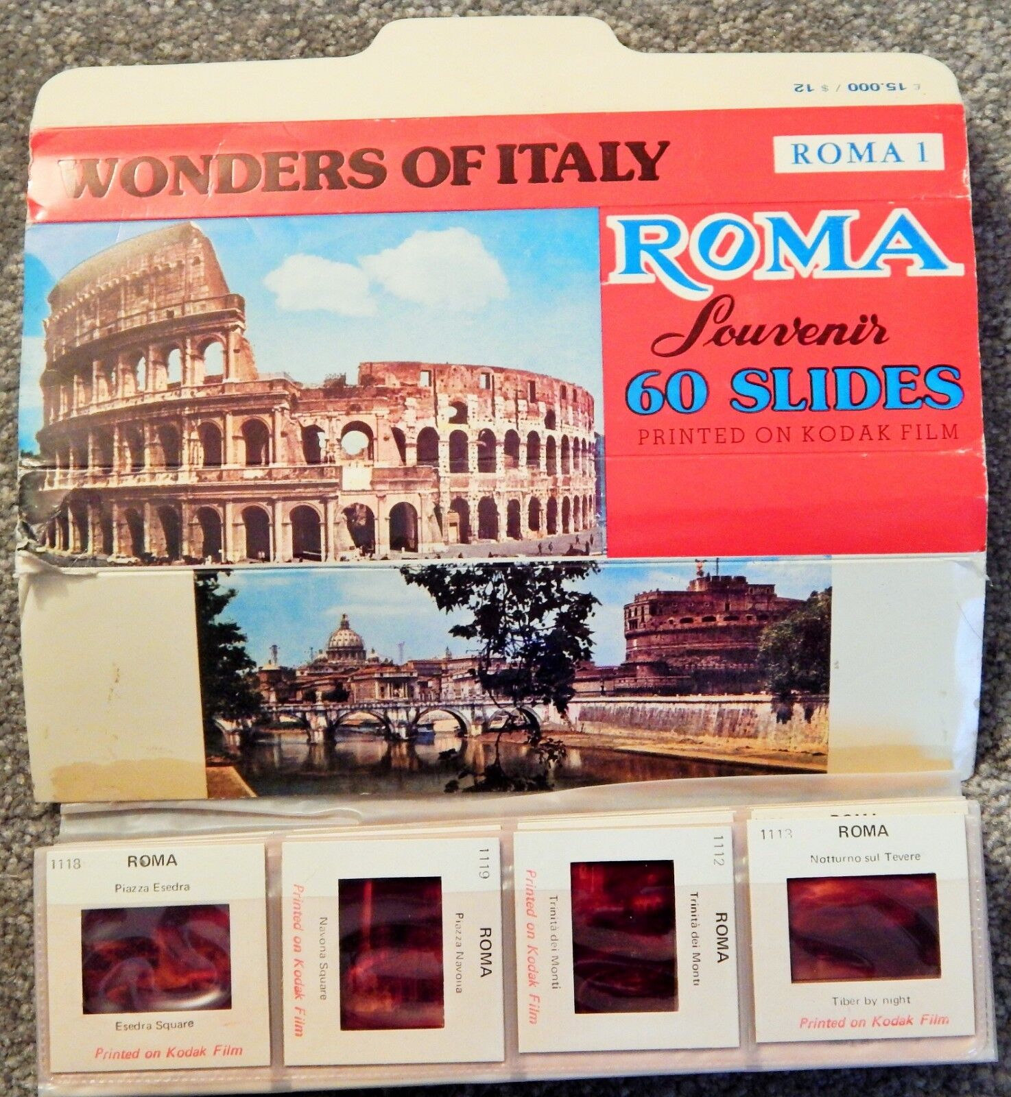 NEW 60 Color Slides of Rome NEW IN PACKAGE NEVER SHOWN, vtg bought in 1982 rare