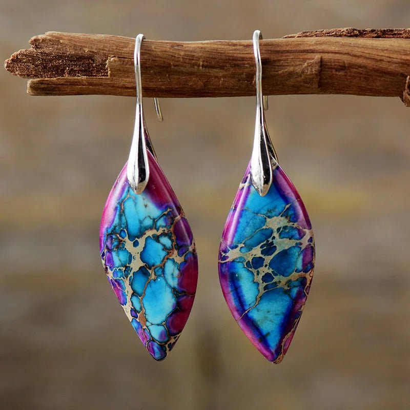 Jasper Purple Passion Stone Earrings