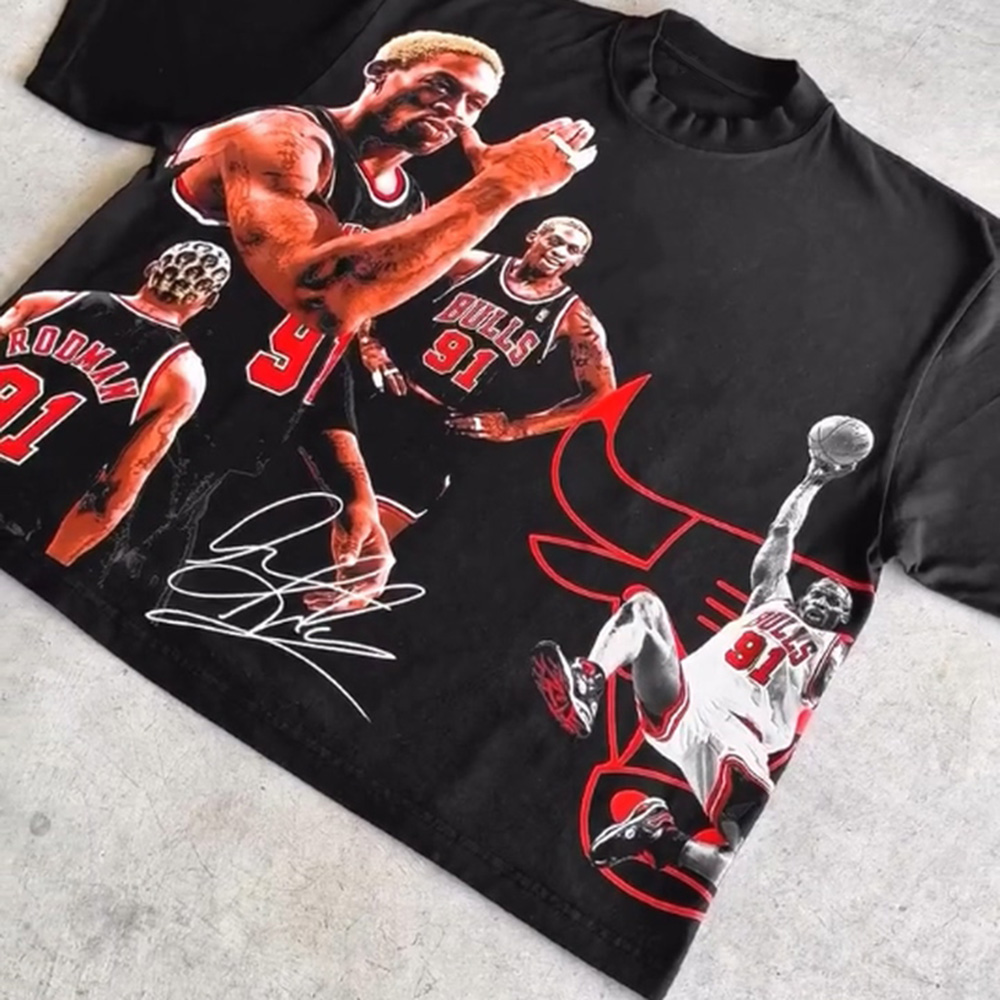 No.91 Basketball Player Print Short Sleeve T-Shirt