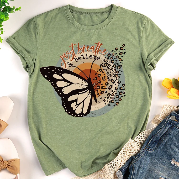 ANB - Just Breathe And Believe Butterfly T-shirt Tee -012729