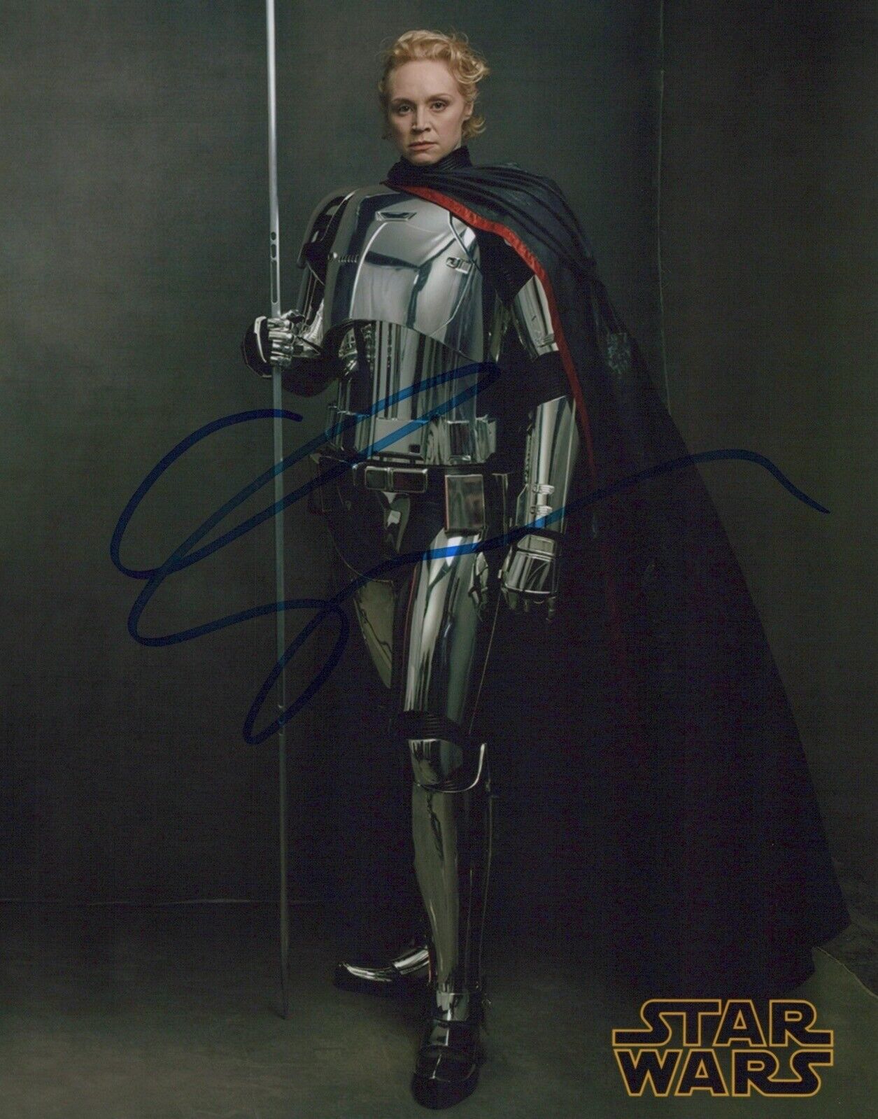 Star Wars Photo Poster painting signed by Gwendoline Christie as Captain Phasma