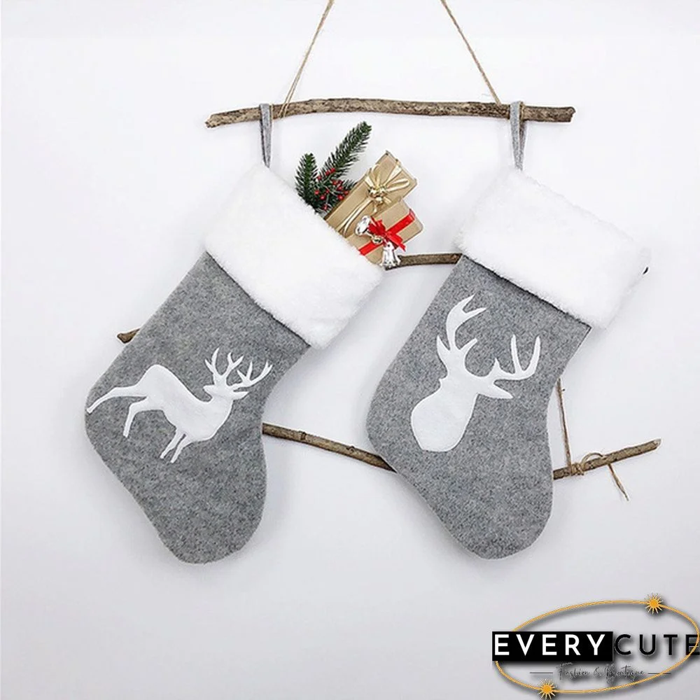 1Pc/2Pcs/4Pcs Christmas Stockings Holder Tree Ornaments Deer Sacks Xmas Gift Bags Presents Children Decorations Wall Art Socks Stuffers Home Room