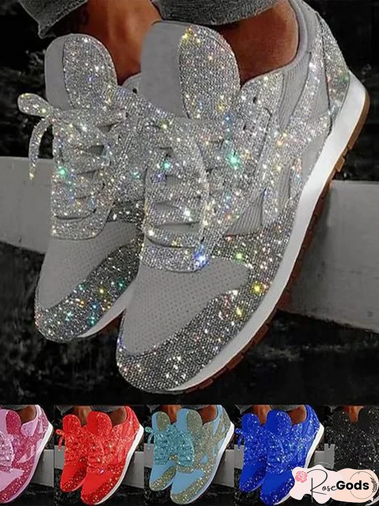 Women Muffin Rhinestone New Crystal Platform Sneakers