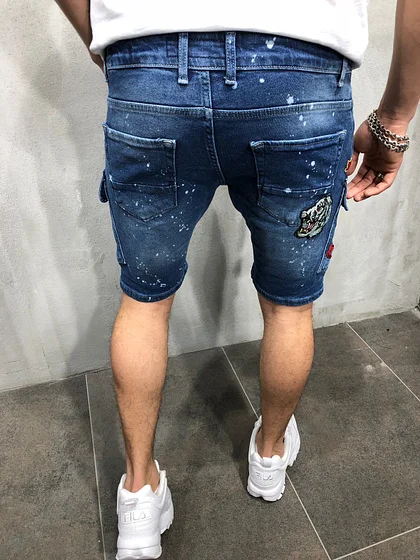 Costume Adult – Mens Jeans New Hole Slim Solid Badge Pants for Men | Happytosex