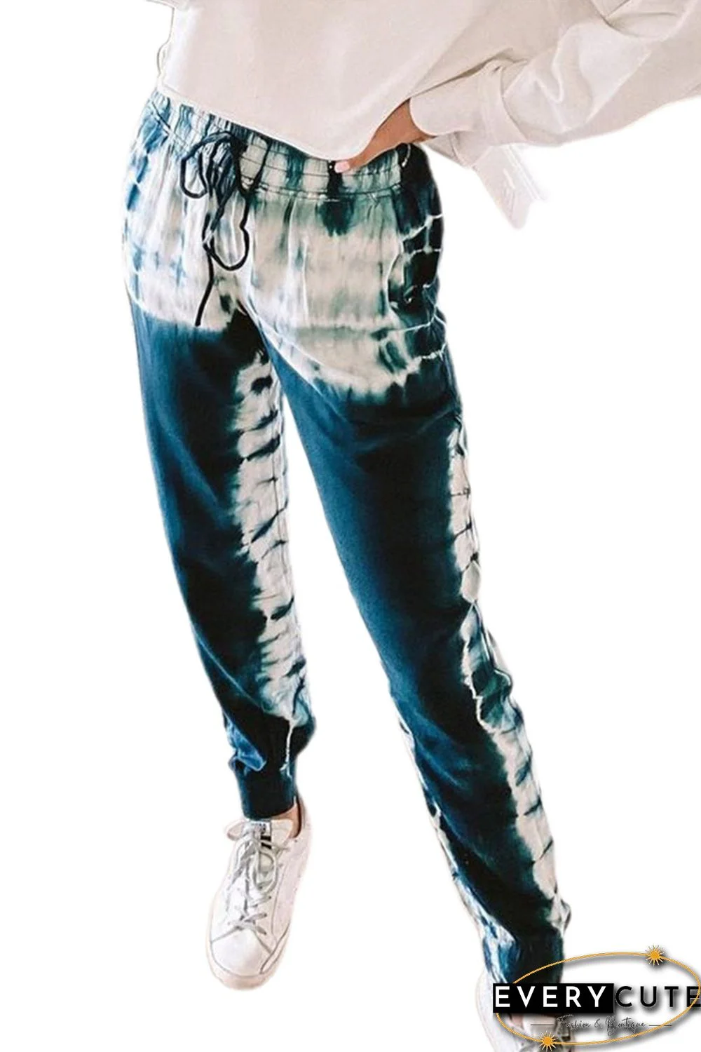 Tie-dyed Print Elastic Waist Jogger