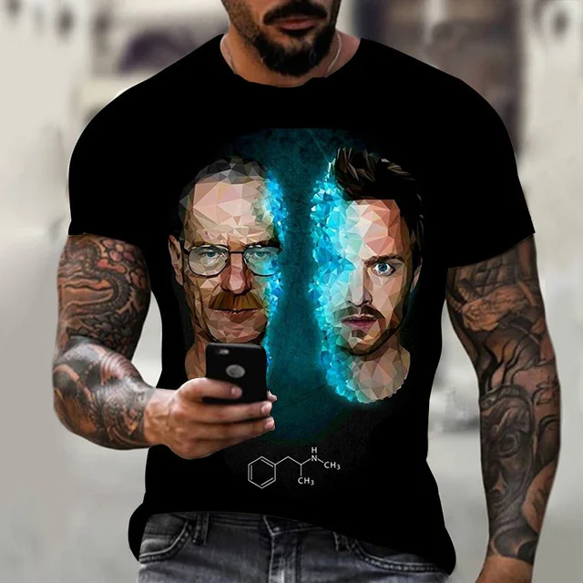 Breaking Bad 3D Print T-Shirt Summer Casual Hip Hop T-shirt at Hiphopee