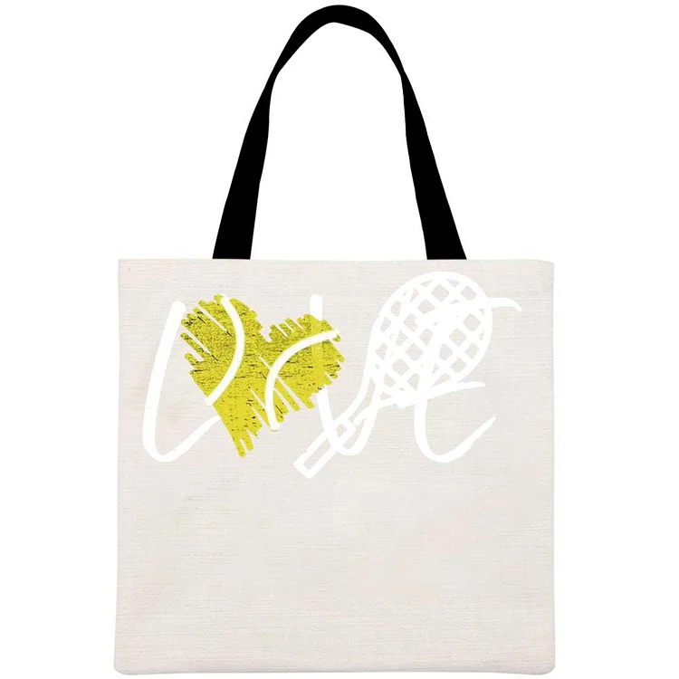 Love Tennis Printed Linen Bag-Annaletters