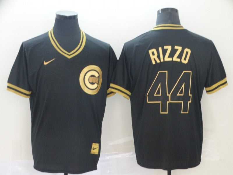Men's Chicago Cubs Anthony Rizzo #44 Black Stitched Jersey mysite