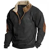 Men's Vintage Fleece Zipper Stand Collar Sweatshirt by Inlyline