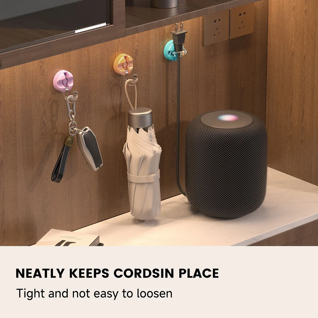 360&deg; rotating cable organizer, magnetic opening and closing charging cable hook, a must-have for kitchen and bathroom cable organization.