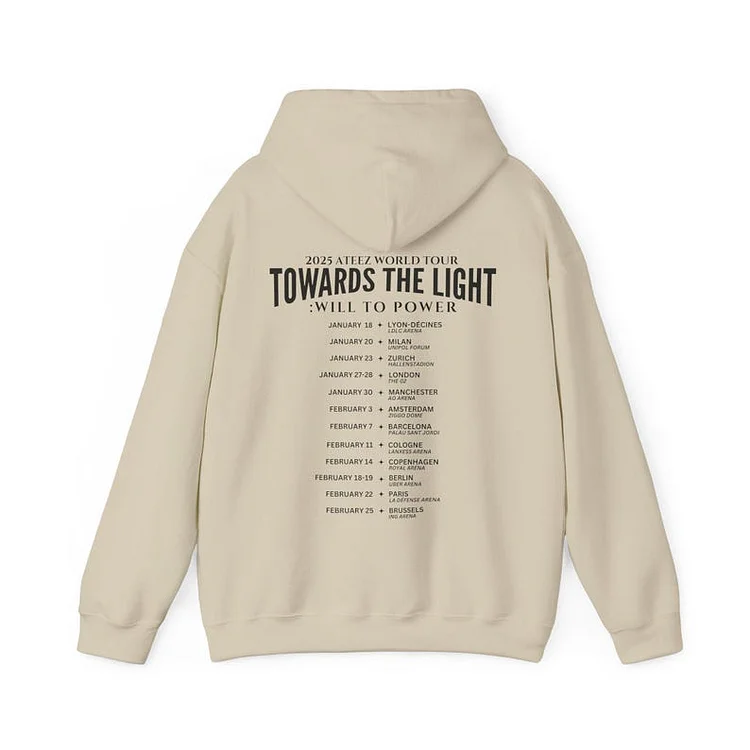 2025 Ateez Towards the Light Will to Power Simple Time Listed Hoodie officialateezshop