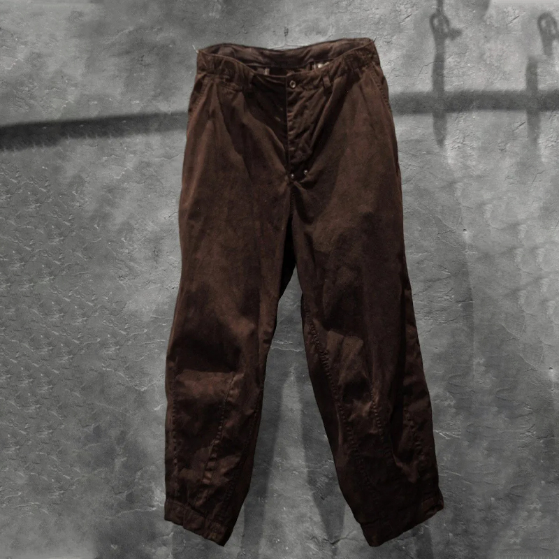 Men's Vintage Natural Dyed Cotton and Linen Pants