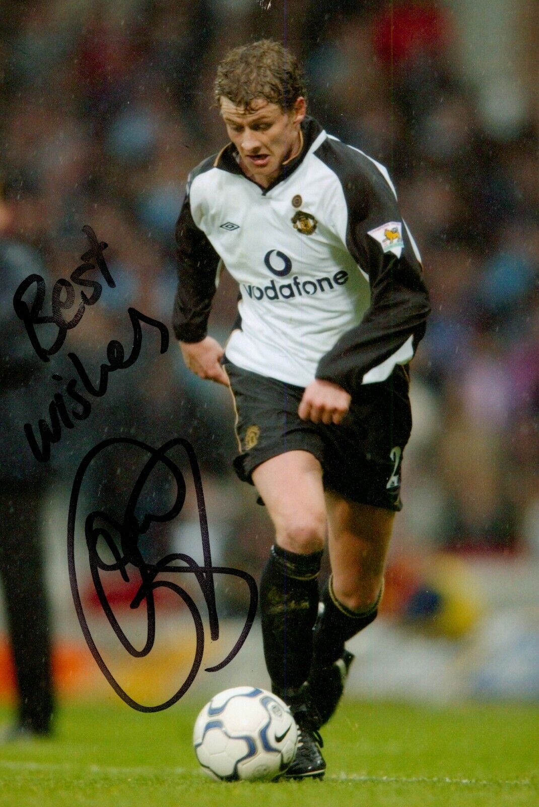 Ole Gunnar Solskjaer Signed 6x4 Photo Poster painting Manchester United Norway Autograph + COA