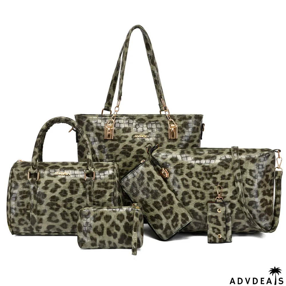 Fashionable crocodile pattern six-piece bag retro portable pillow bag one-shoulder Messenger large-capacity women's bag