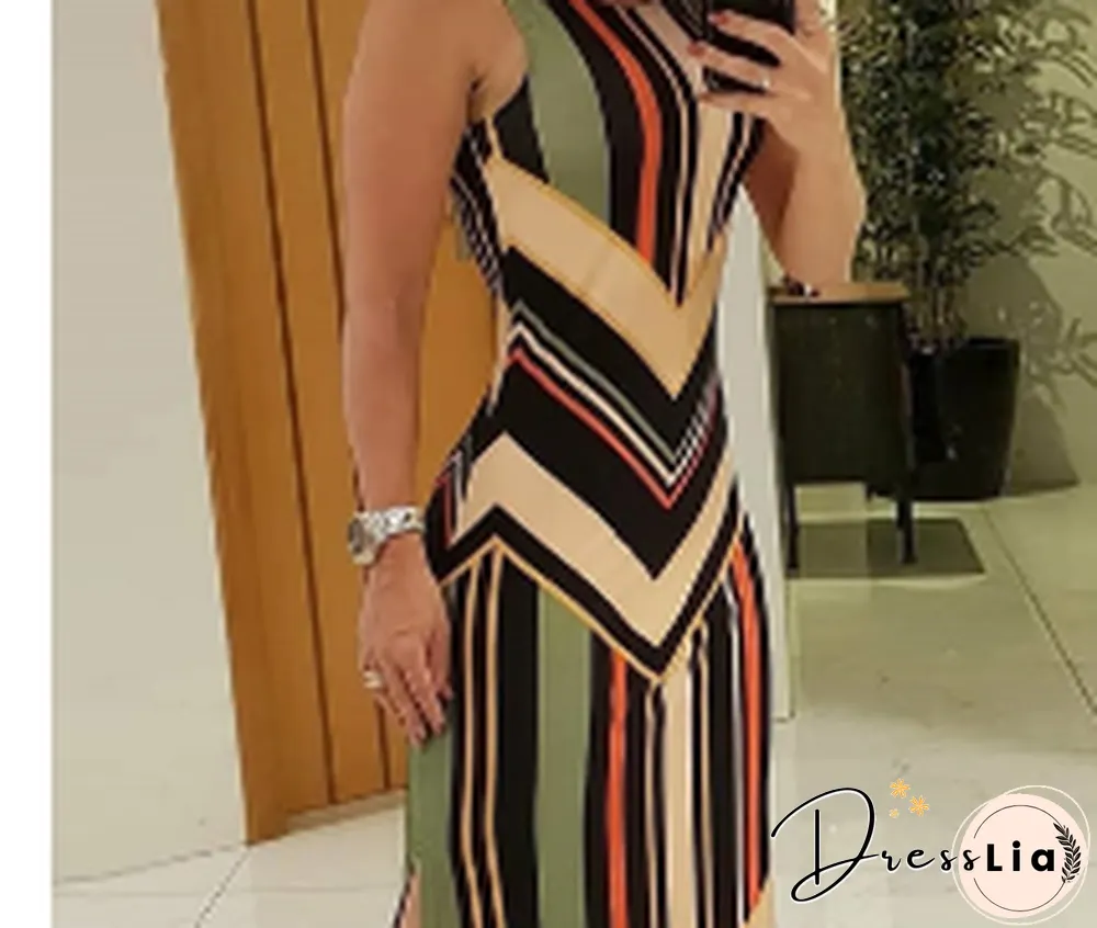 Women Sleeveless O-Neck Dress