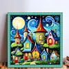 Colored Houses-14CT Stamped Cross Stitch 40*40cm/15.75*15.75in tapestrymarket