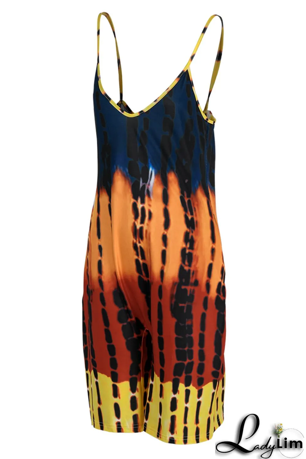 Dark Red Fashion Casual Print Basic V Neck Regular Jumpsuits