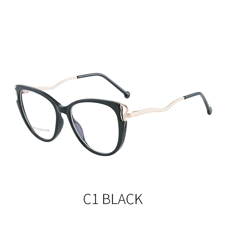 Sexy Cat Eye Women's Glasses Frame Anti Blue Light Optical Lenses Metal Eyewear for Female Leopard Vintage Clear