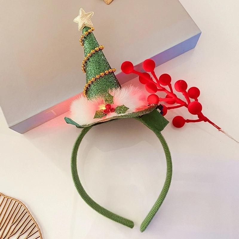 Christmas IG Style Women’s Christmas Hat Christmas Tree Letter Sequin Hair Clip Hair Band