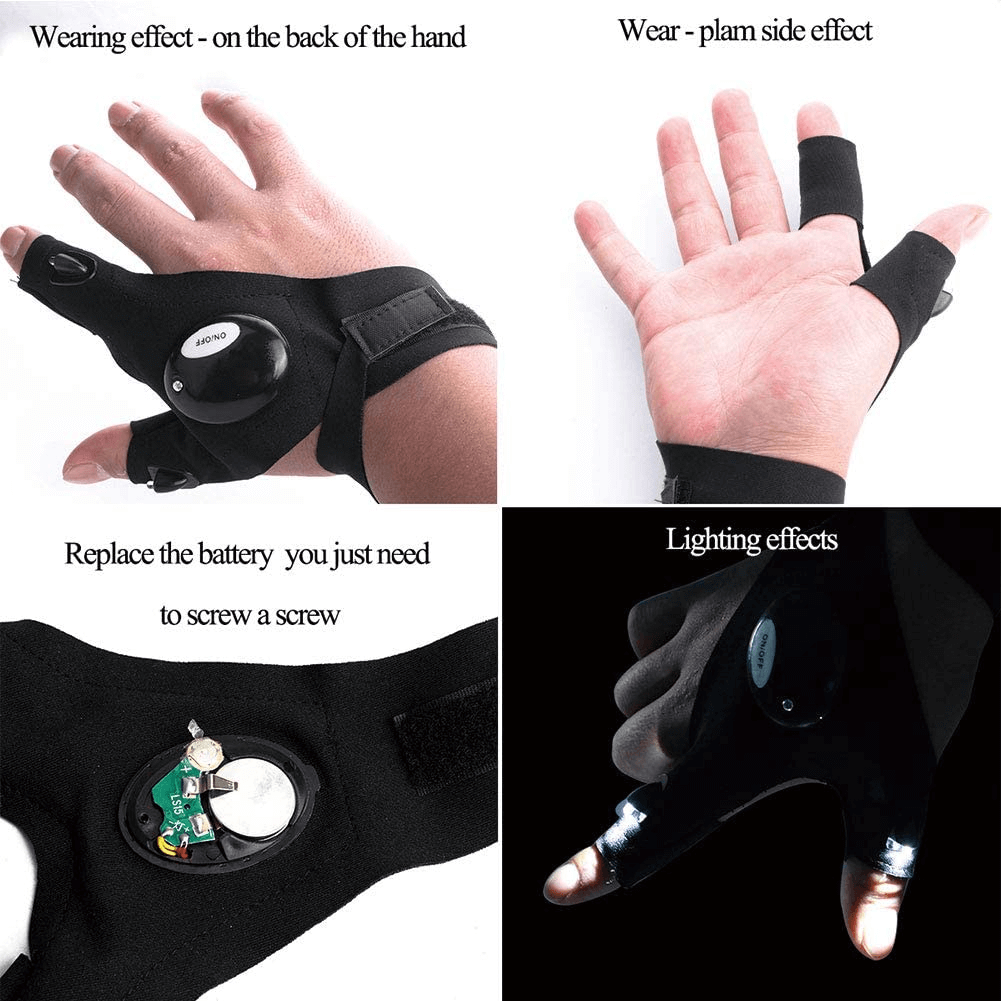 Fingerless Led Flashlight Gloves