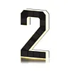 LED Illuminated Modern Address Sign Waterproof Personalized Solar Powered Address Number Dusk To Dawn Adhesive Or Screw Mount for Outside House Light Up Courtyard Hotel Bar