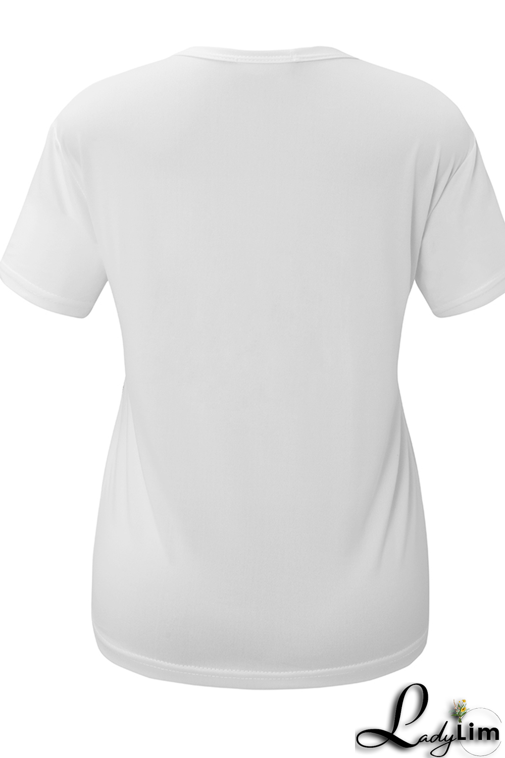 White Fashion Street Print Split Joint Letter O Neck T-Shirts