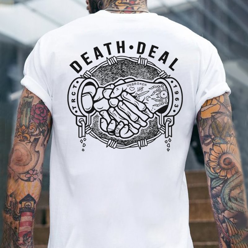 Death Deal Printed Men's Casual T-shirt -  