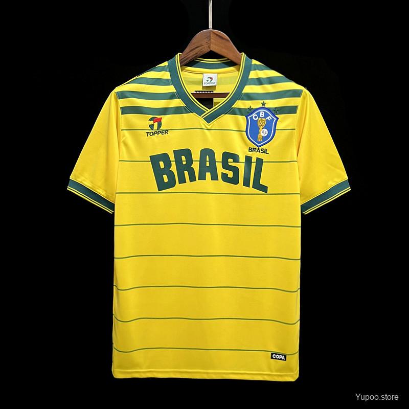 Brésil maillot foot retro 1984 Maillot De Fou, site maillot de foot pas cher