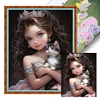 Little Princess And Cat-11CT Stamped Cross Stitch 40*50cm/15.75*19.69in