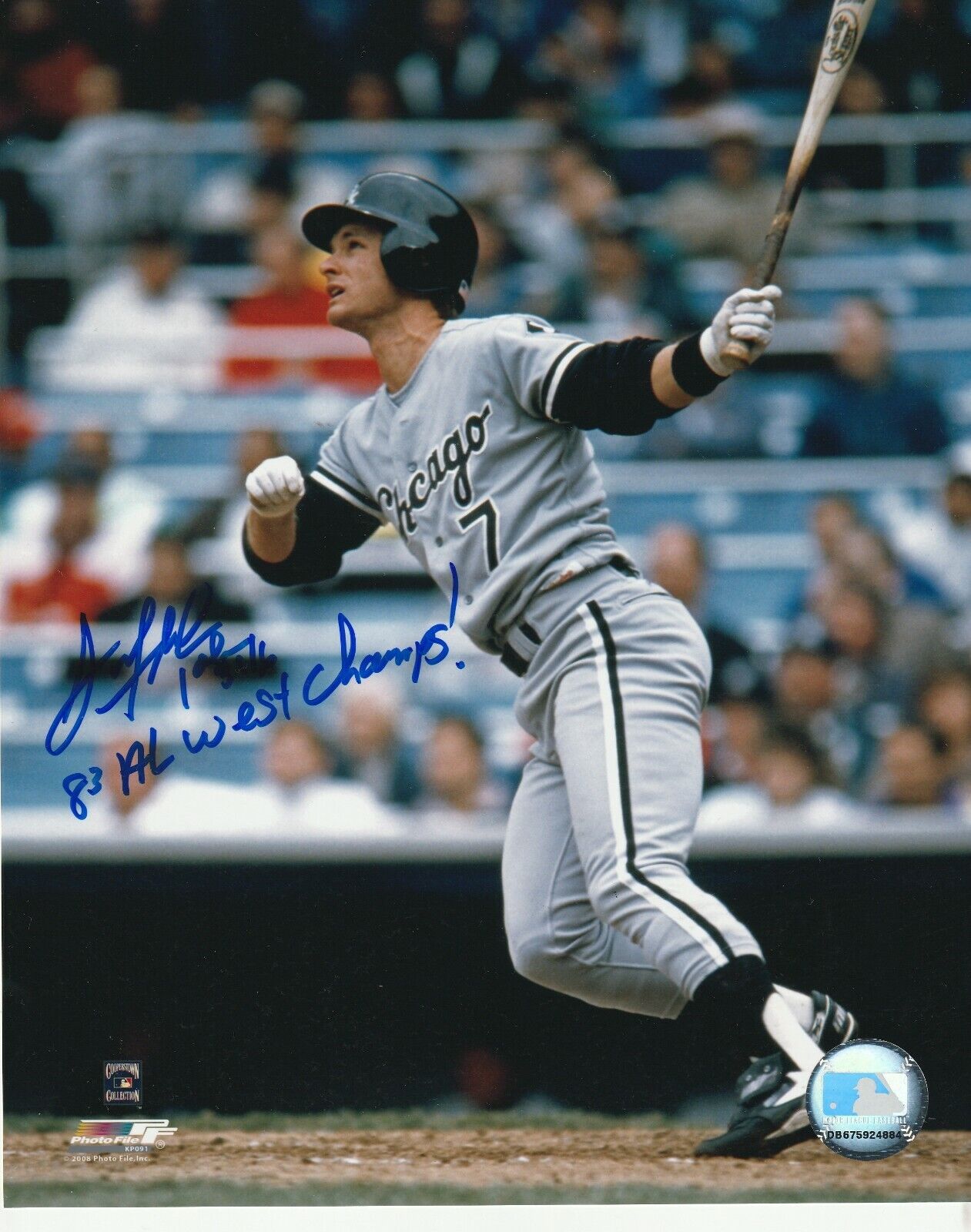 SCOTT FLETCHER Signed Chicago WHITE SOX 8x10 Photo Poster painting + COA & Inscription