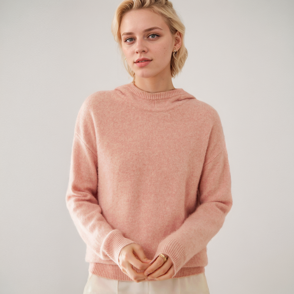 Sweat à capuche en cachemire confortable pour femme- SOIE PLUS