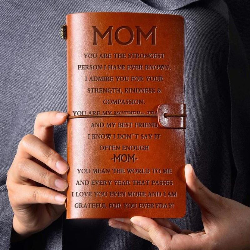 Unique Gift Grateful for You Everyday - Engraved Leather Journal Notebook