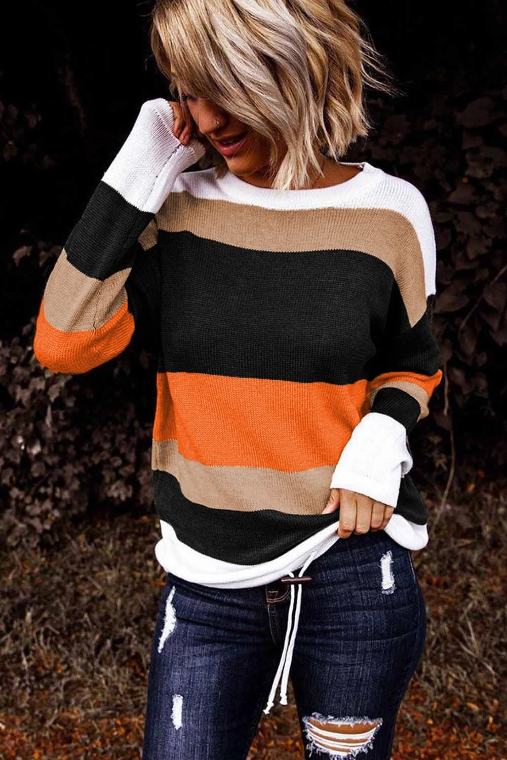 MusePointer Colorblock Knit Sweater MusePointer