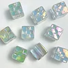 100PCS Lovely Flashing Painting Square Plaid Dice DIY Beads