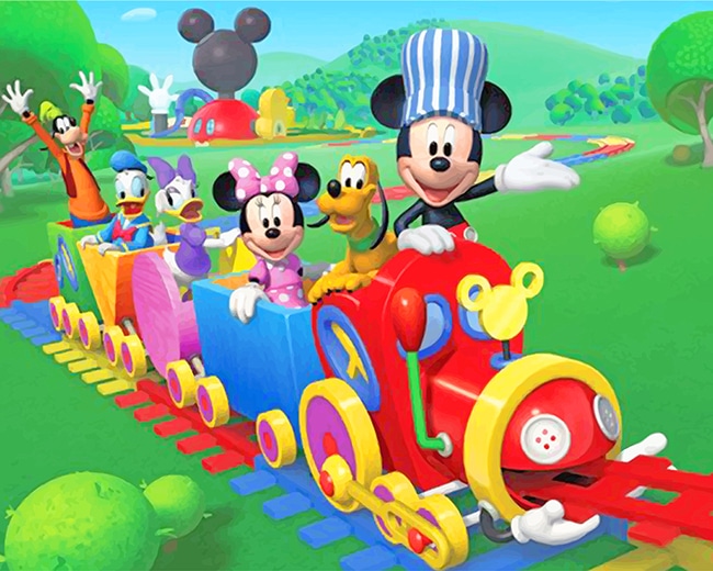 

Mickey Mouse Hoo Choo Express- Paint By Numbers - 40*50CM, 501 Original