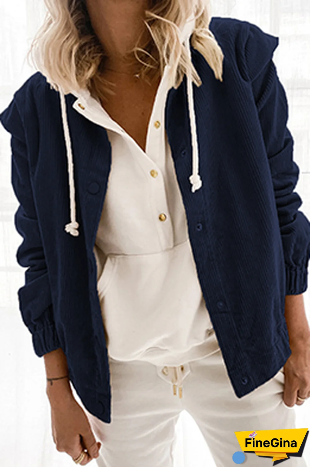 Casual Solid Split Joint Buckle Turndown Collar Outerwear