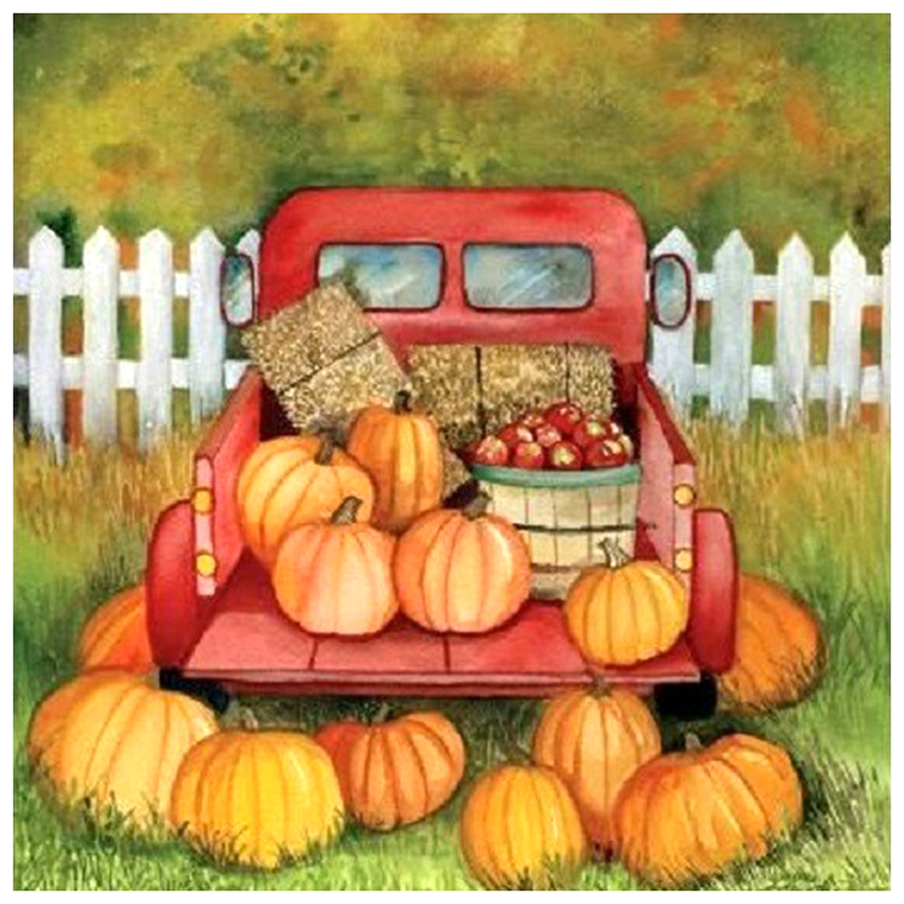 

30*30CM - Round Drill Diamond Painting - Pumpkin, 501 Original