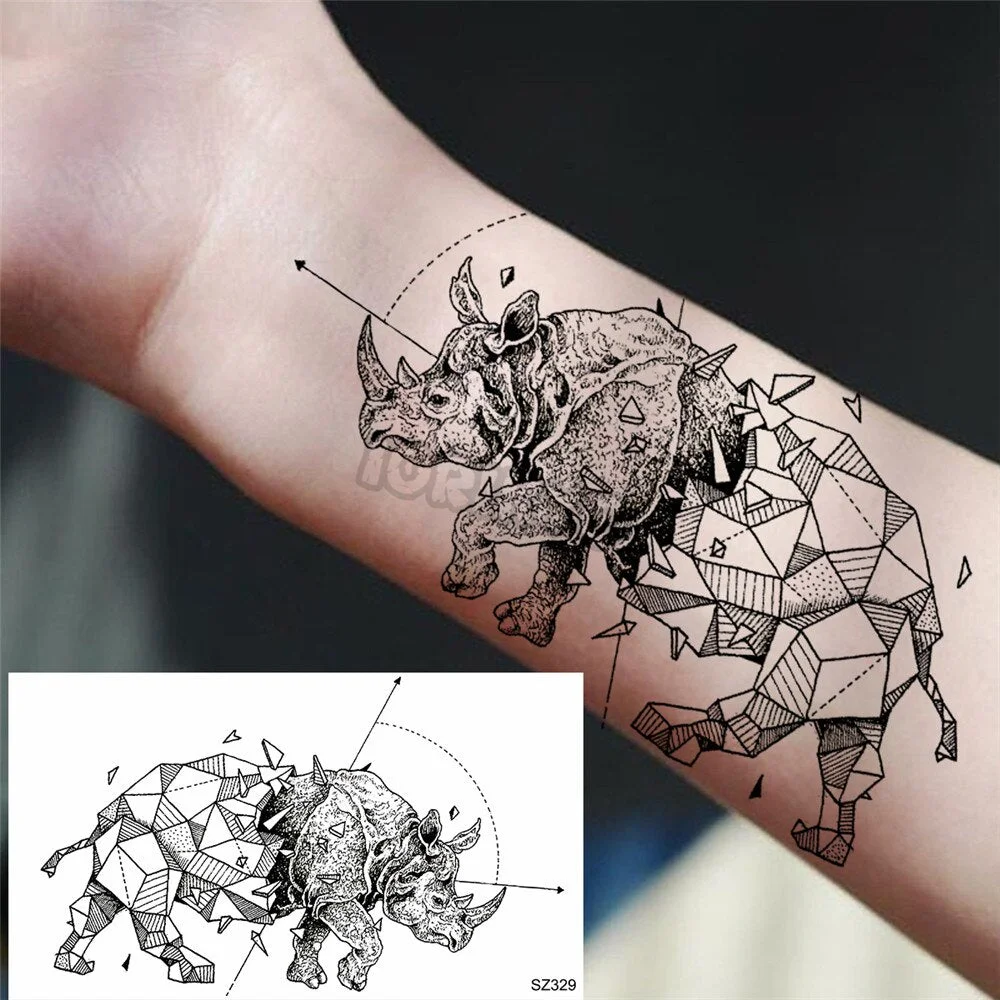 Minimalist Polar Bear Small Temporary Tattoos For Women Men Realistic Dandelion Hummingbird Fake Tattoo Sticker Forearm Tatoos