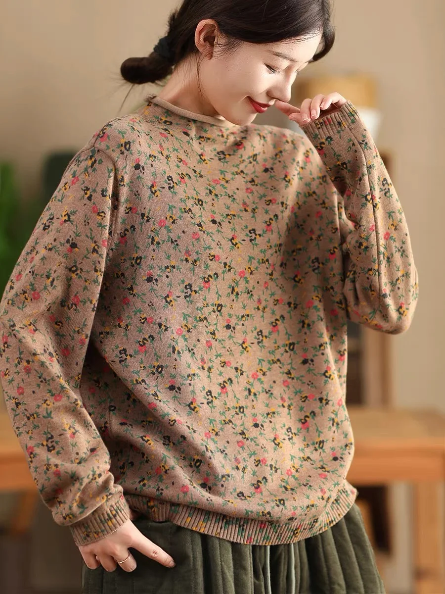 Chicfifth Sweater Women Winter Long Sleeve High Quality Autumn Vintage Top Knitted Cardigan