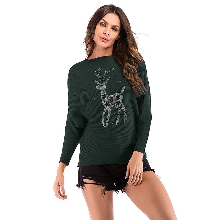 Knitted sweater Christmas reindeer sweater